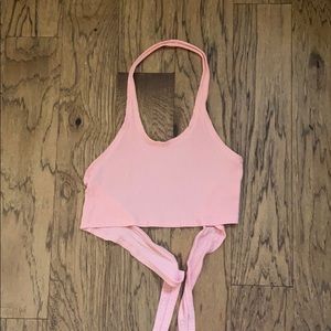 Pink Halter Crop Top